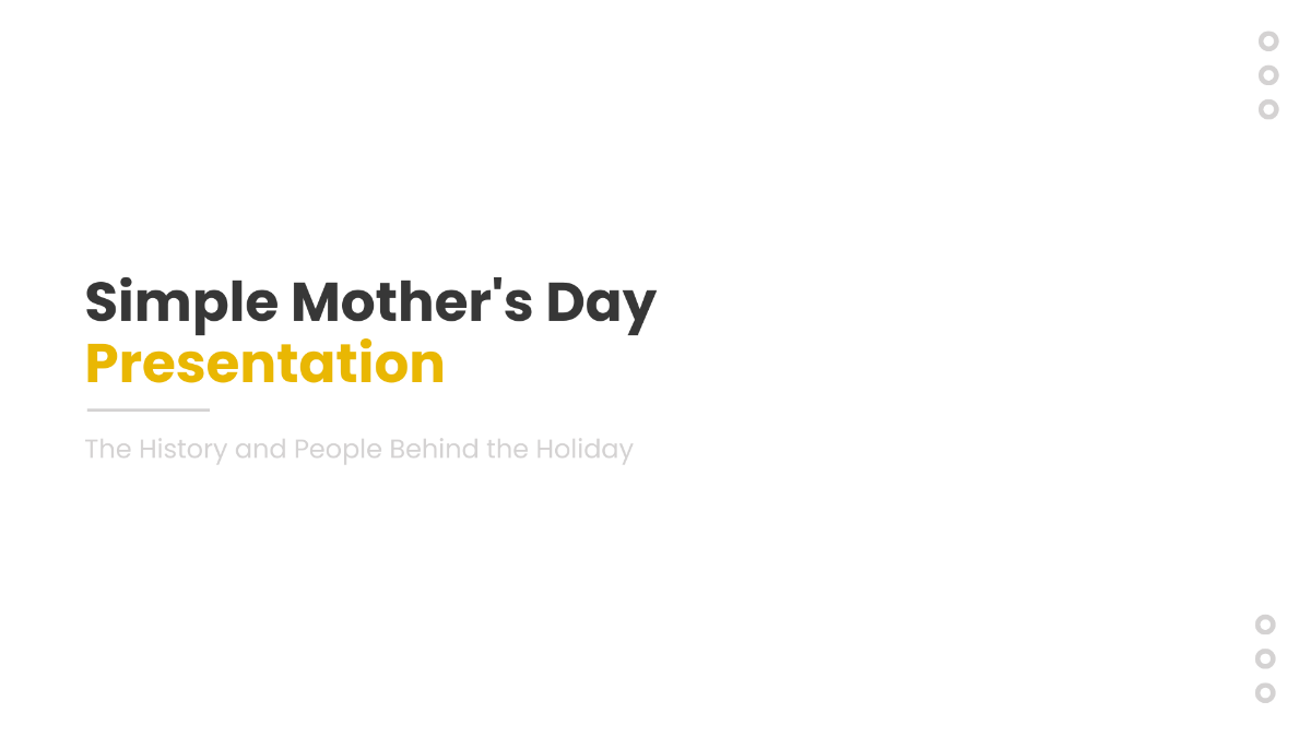 Simple Mother's Day Presentation Template