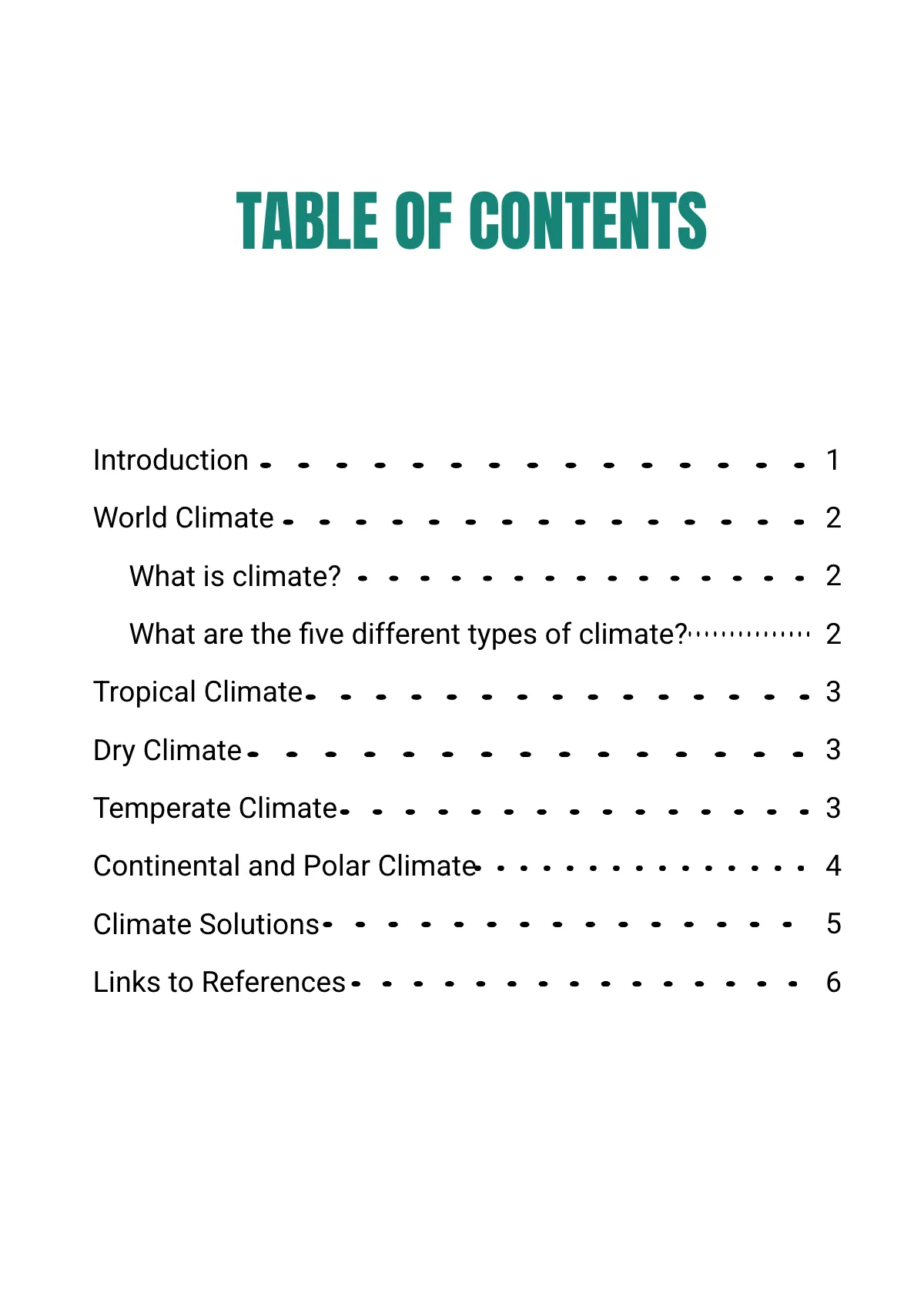 Free World Climate Handout Template to Edit Online