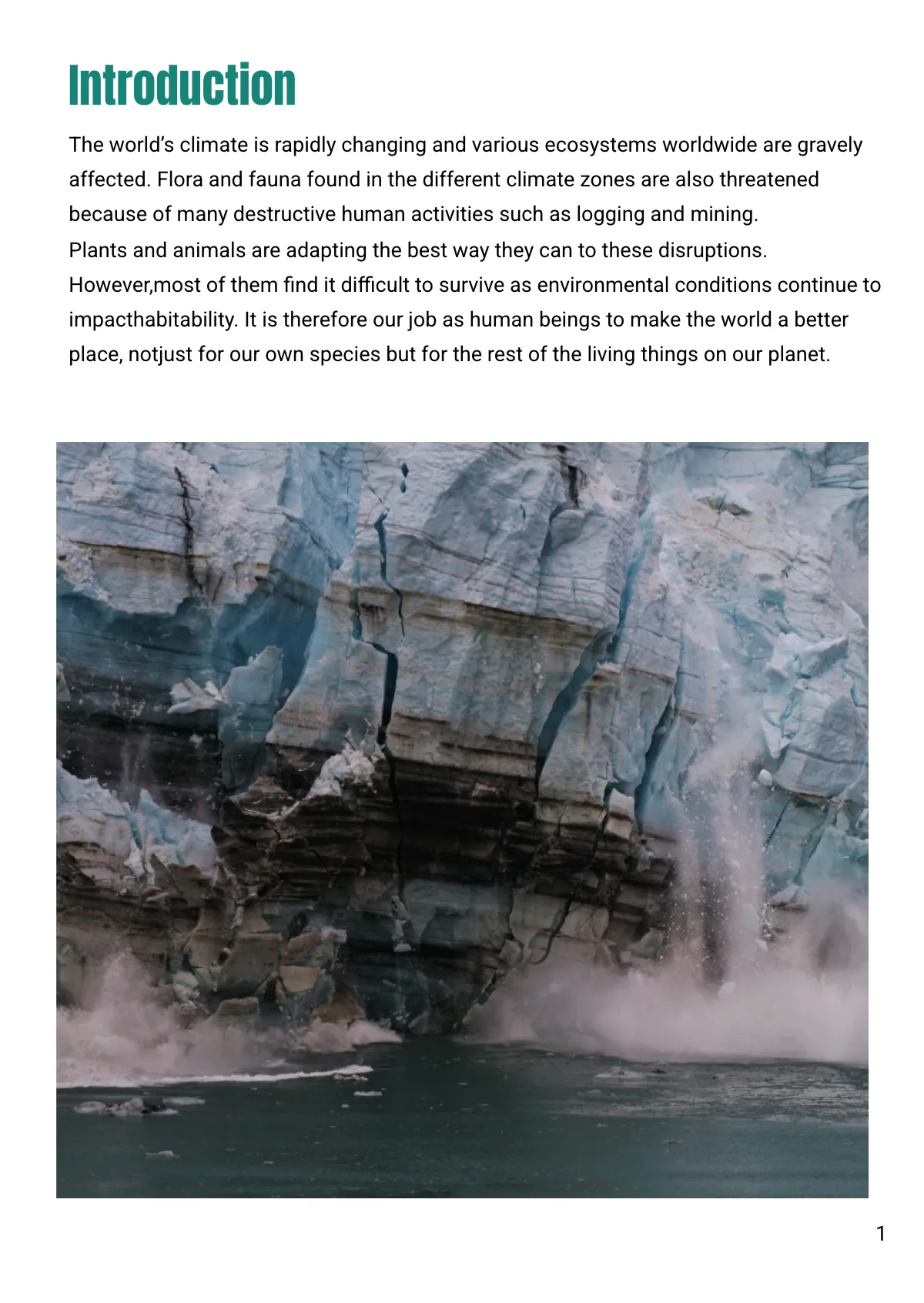 Free World Climate Handout Template to Edit Online