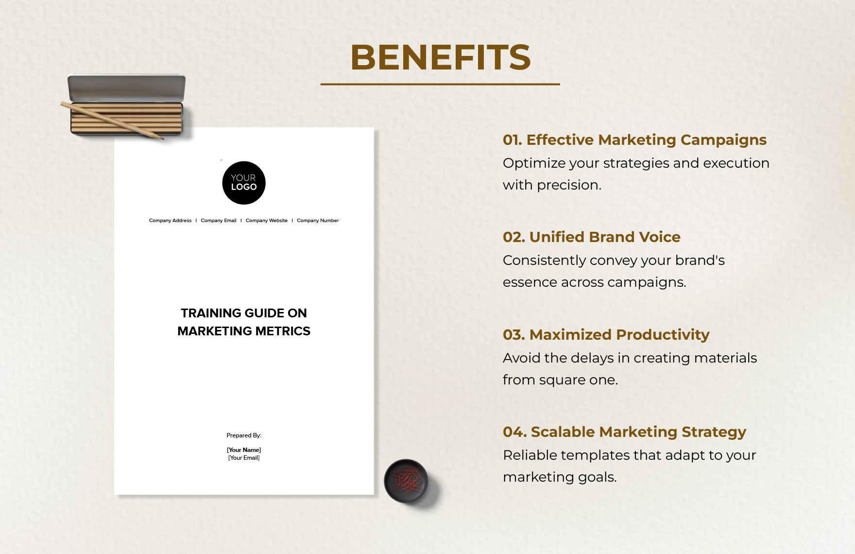 Training Guide on Marketing Metrics Template