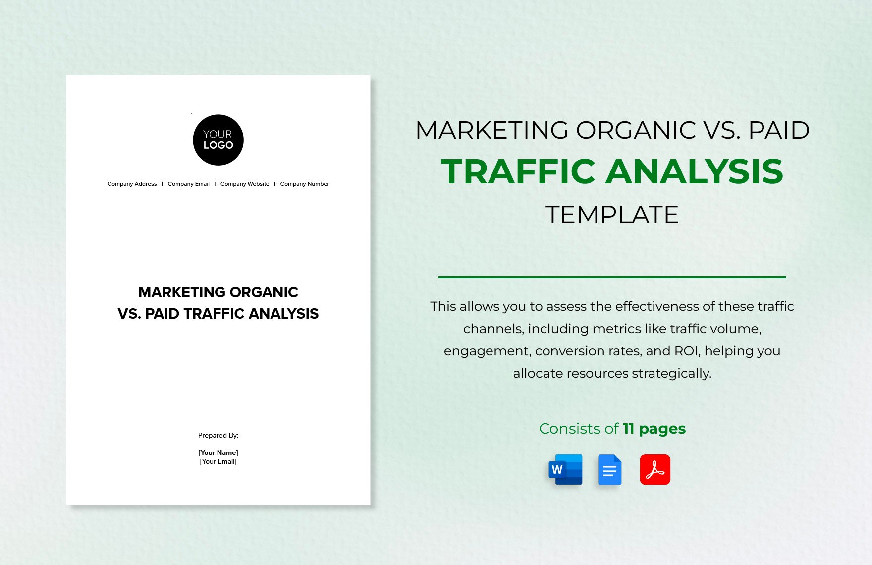 Marketing Organic vs. Paid Traffic Analysis Template