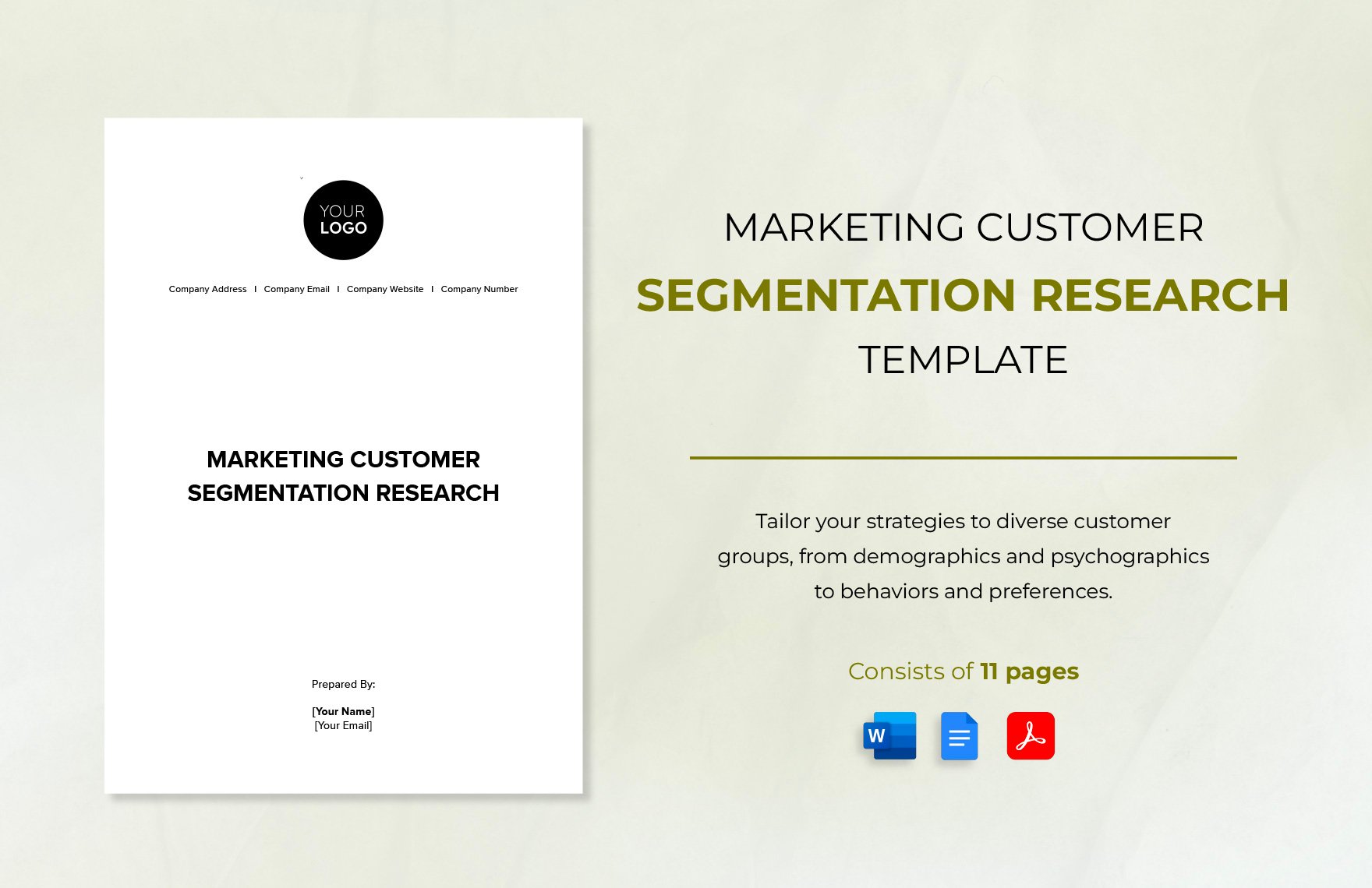 Marketing Customer Segmentation Research Template in Word, Google Docs, PDF