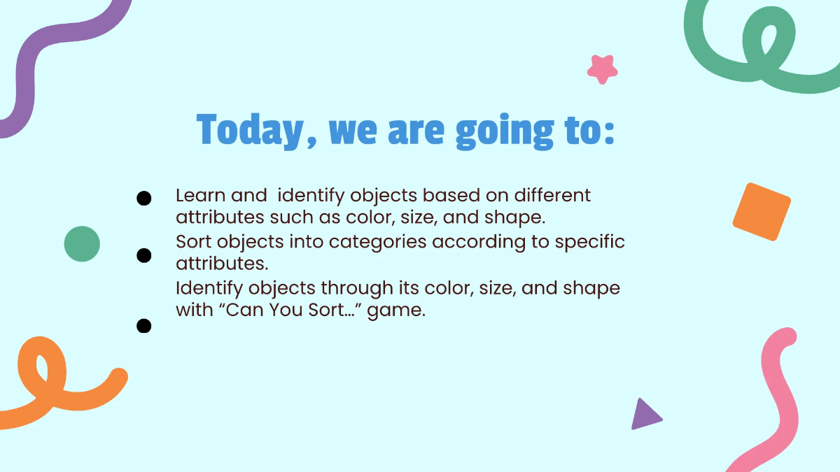 Free Sorting Objects by Attributes Template to Edit Online