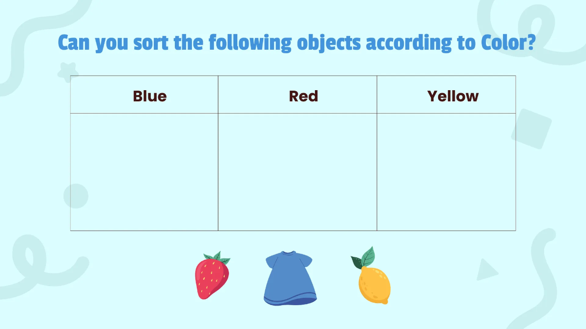 Free Sorting Objects by Attributes Template to Edit Online