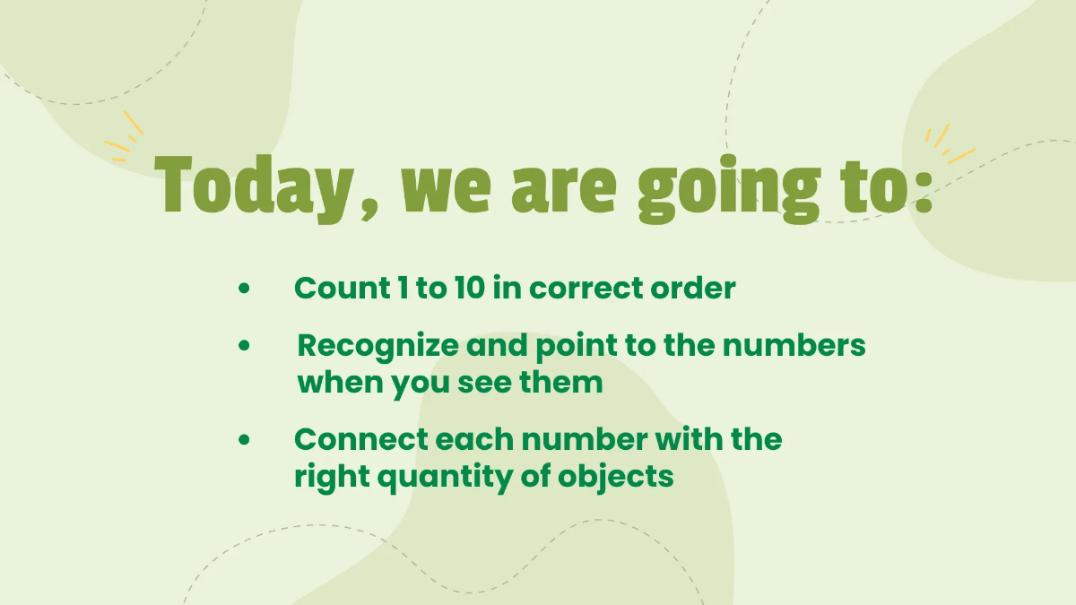 Free Recognizing and Identifying Numbers 1 to 10 Template to Edit Online