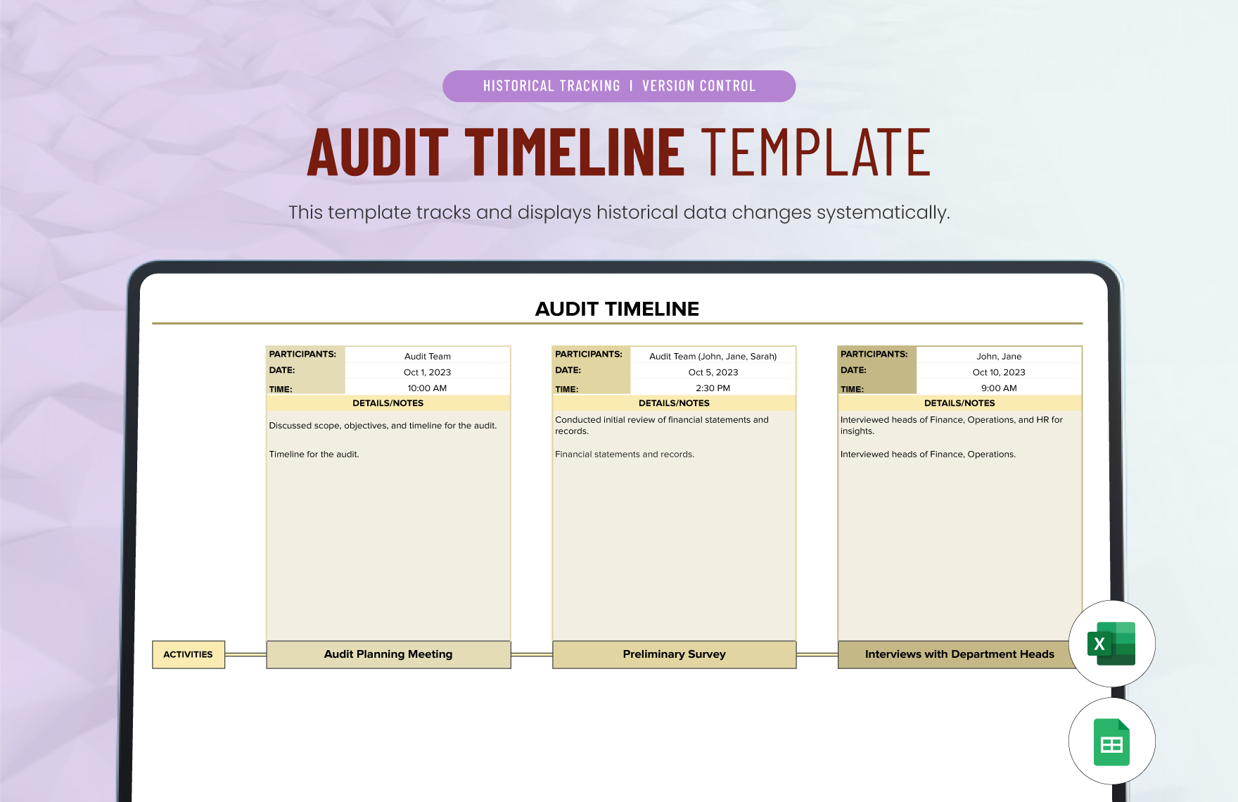Audit Timeline Template