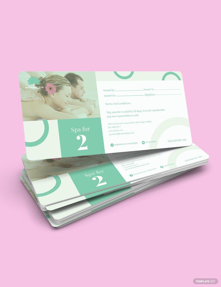 Spa For 2 Voucher Template