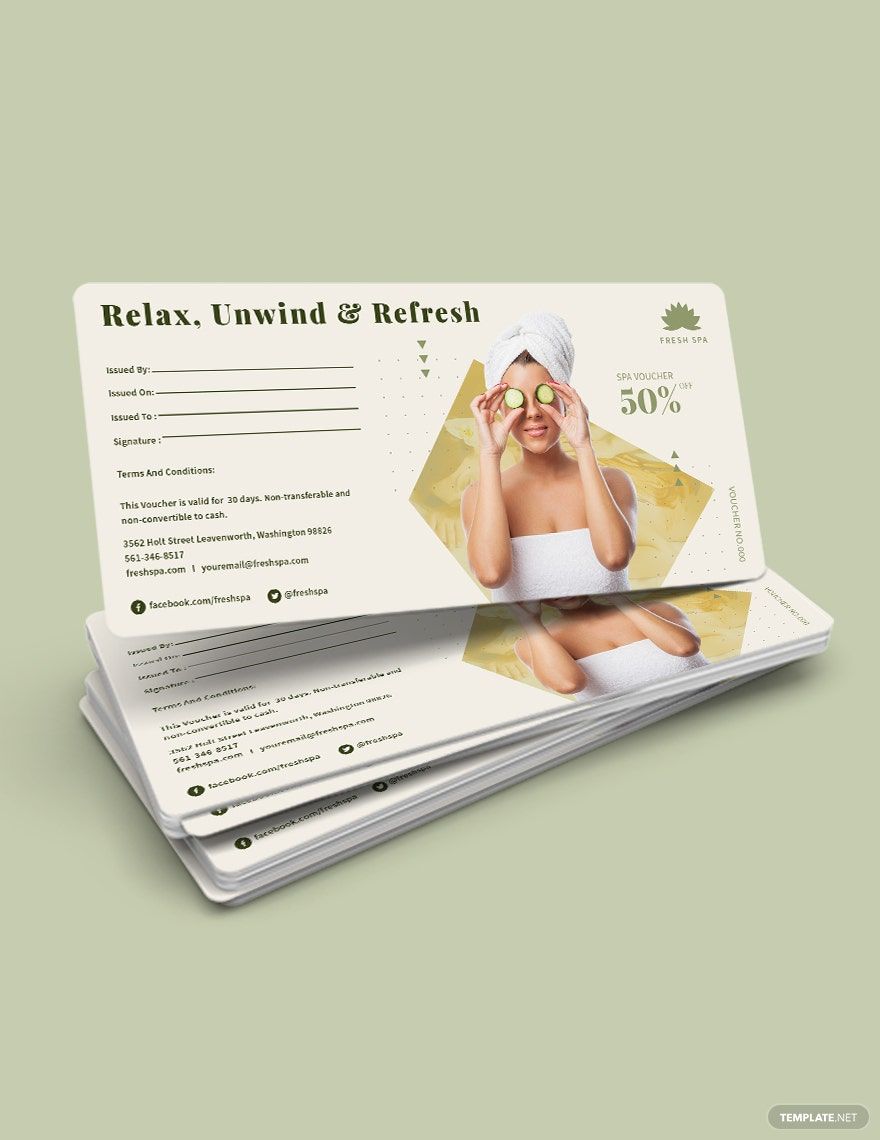 Spa Gift Voucher For Wife Template in Illustrator, PSD