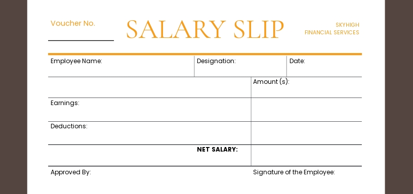 salary slip format blank salary slip format