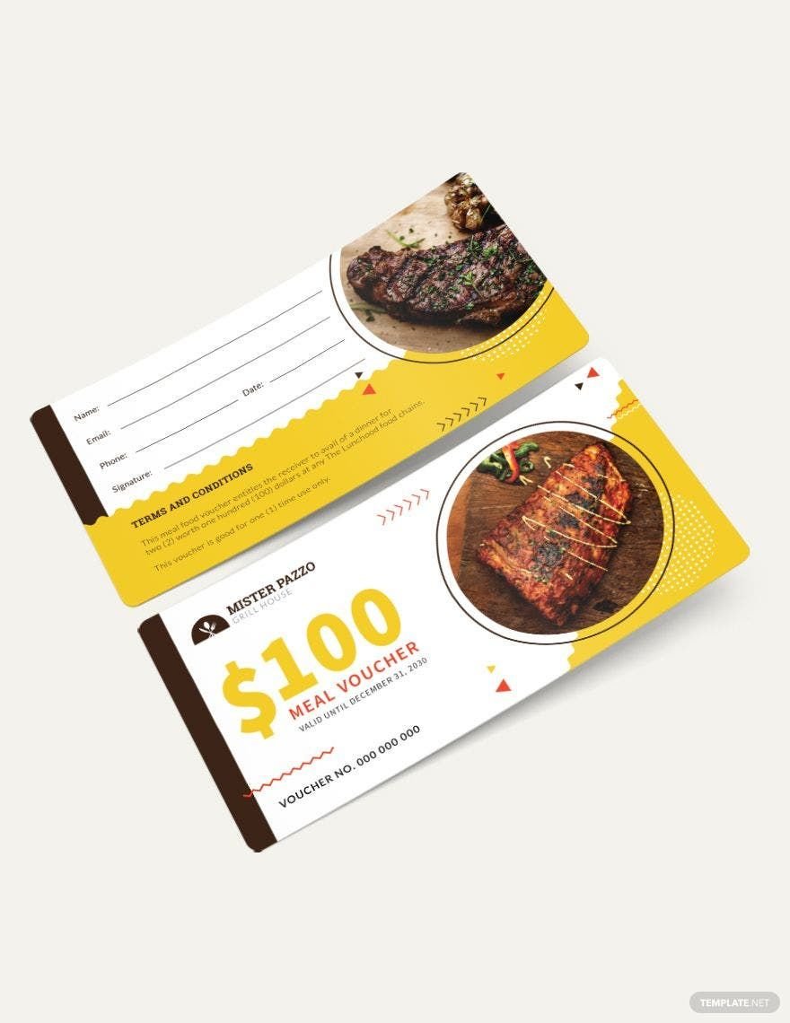 Sample Food Voucher Template in Word, Illustrator, PSD, Apple Pages, Publisher
