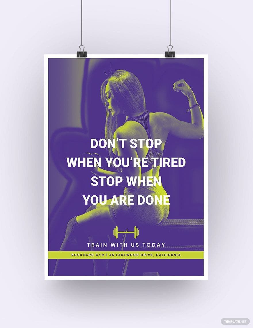 Gym Poster Template in PSD, Apple Pages