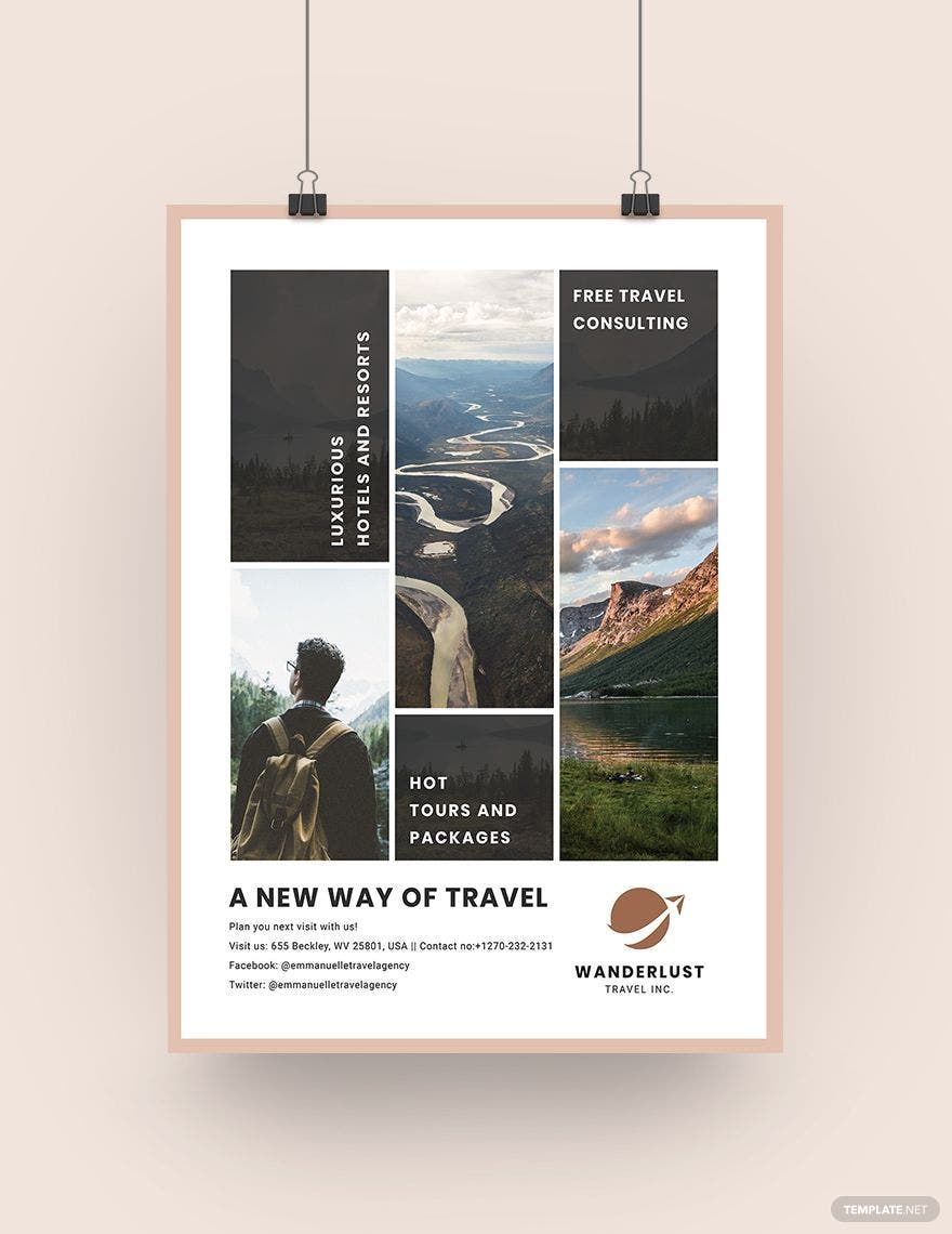 Printable Travel Agency Poster Template