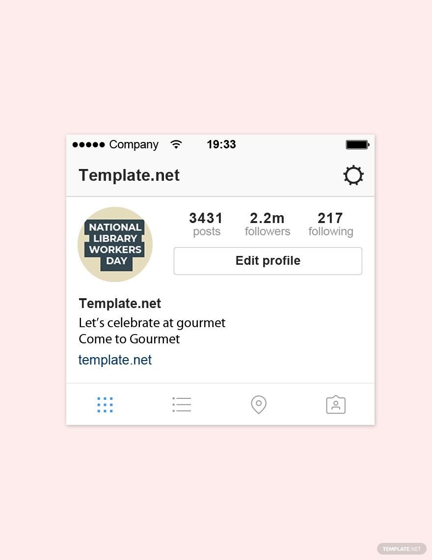 Free National Library Workers Day Instagram Profile Photo Template