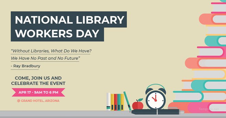 Free National Library Workers Day LinkedIn Blog Post Template