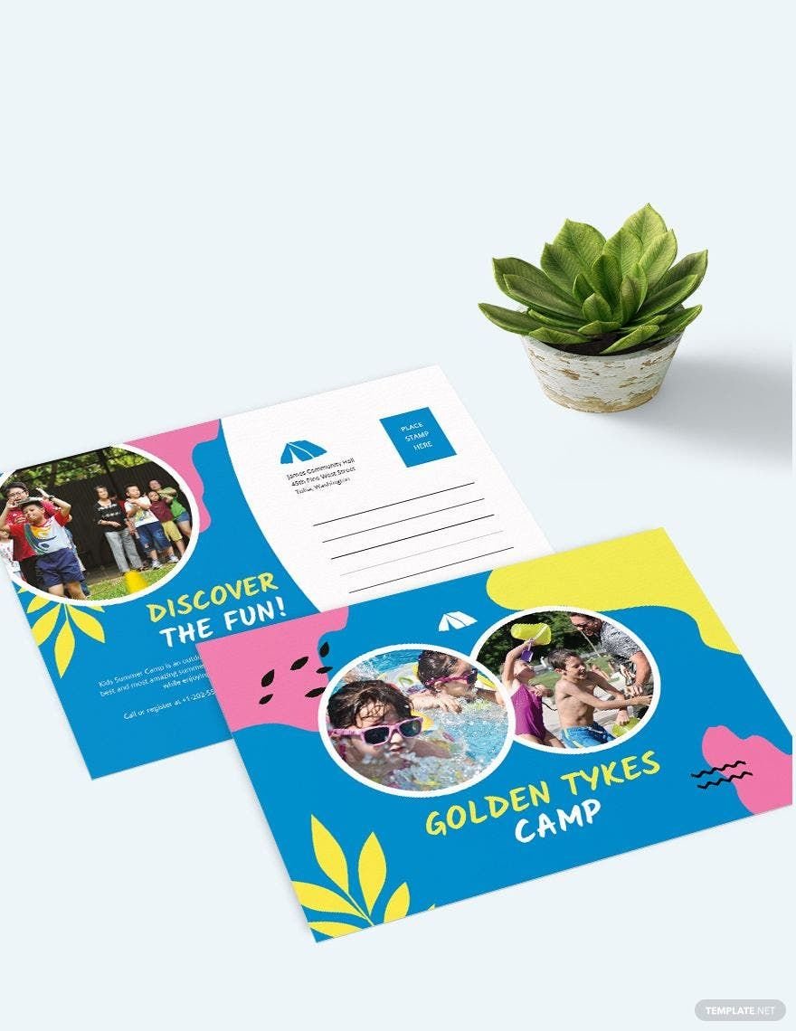 Kids Summer Camp Postcard Template