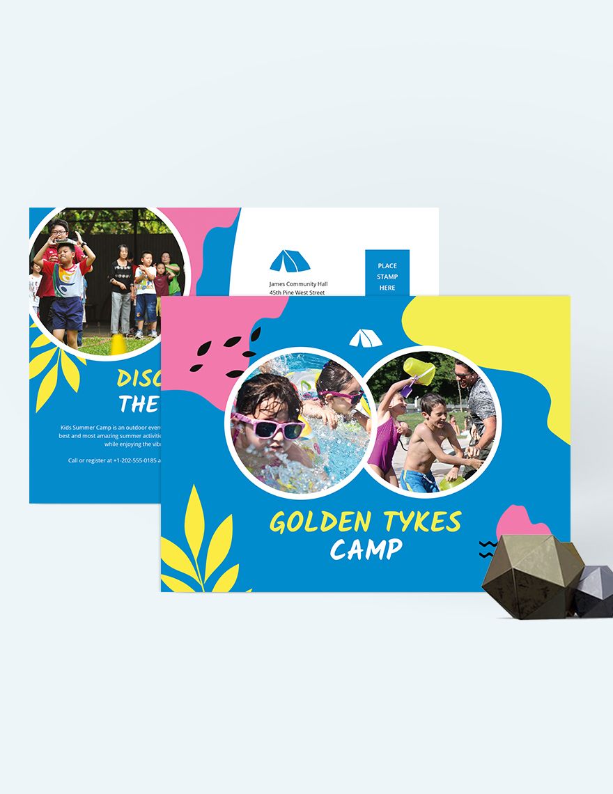 Kids Summer Camp Postcard Template