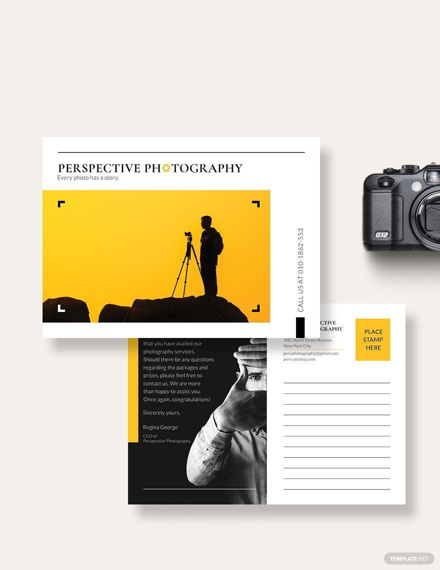 Photography Postcard Template in Word, Google Docs, Illustrator, PSD, Apple Pages, Publisher