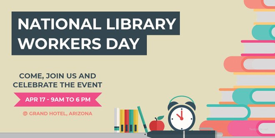 Free National Library Workers Day LinkedIn Company Cover 