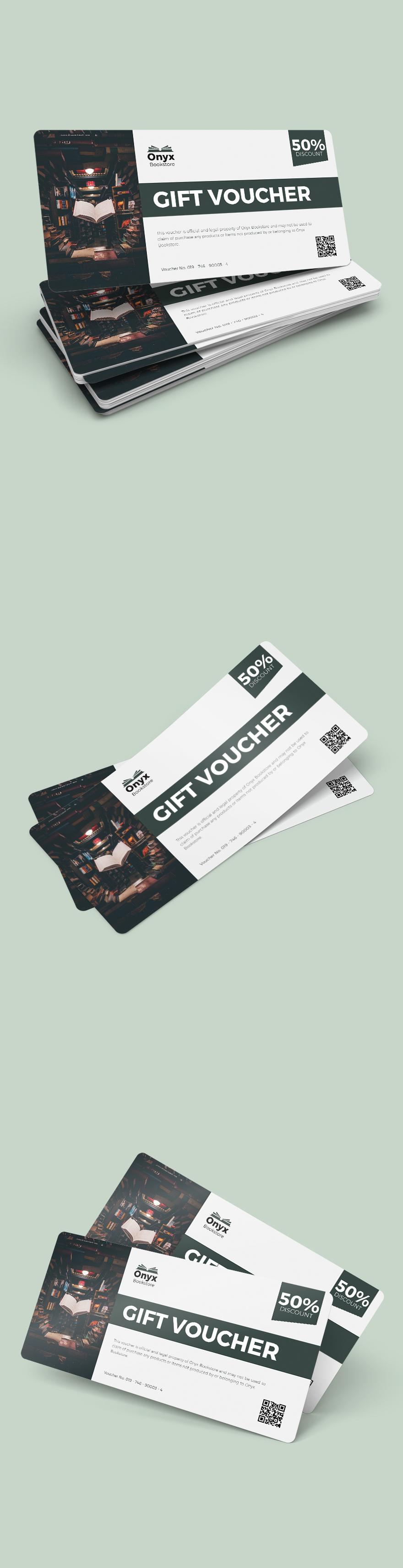 Bookstore Promotion Voucher Template Illustrator, Word, Apple Pages