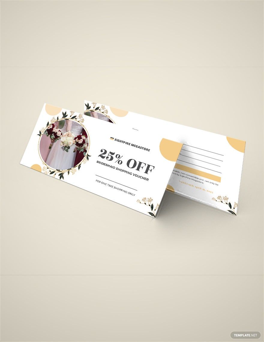 Bridesmaid Shopping Voucher Template in Illustrator, PSD