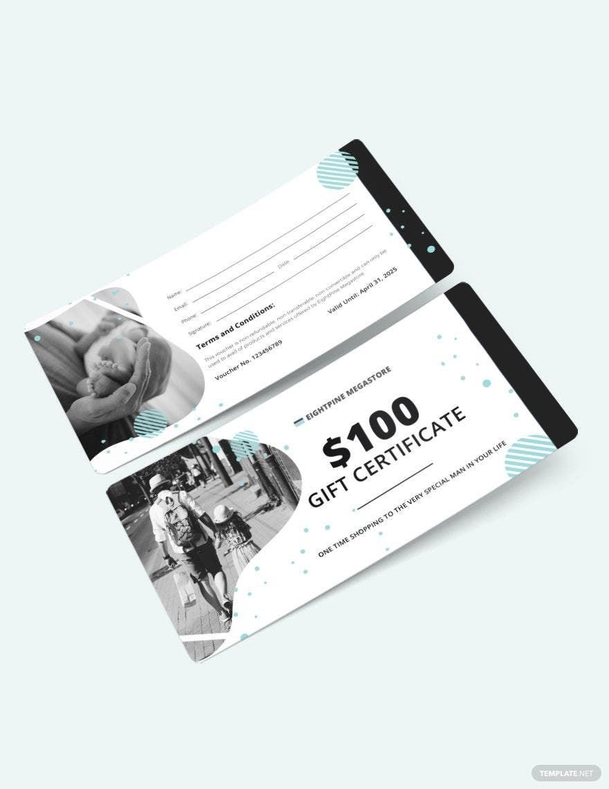 Free Fathers Day Shopping Voucher Template
