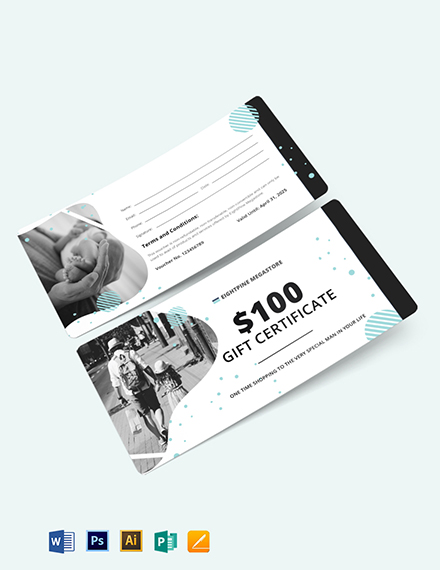 fathers day shopping voucher template