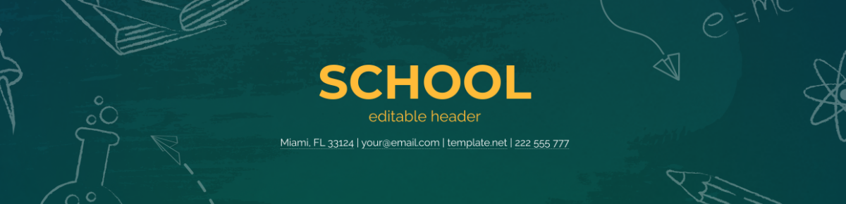 School Editable Header
