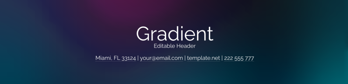Gradient Editable Header Template