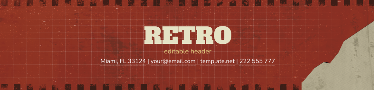 Retro Editable Header Template