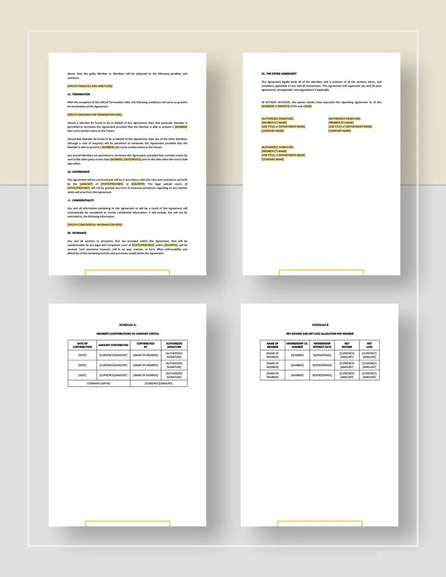 Basic Operating Agreement Template