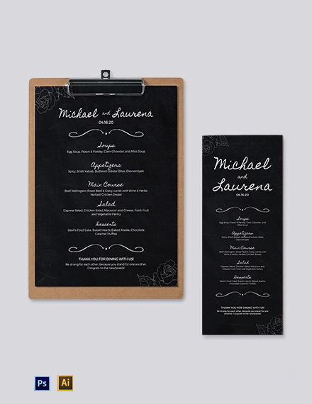 Baby Shower Menu Template Free