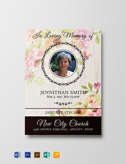 Free Floral Funeral Thank You Card Template