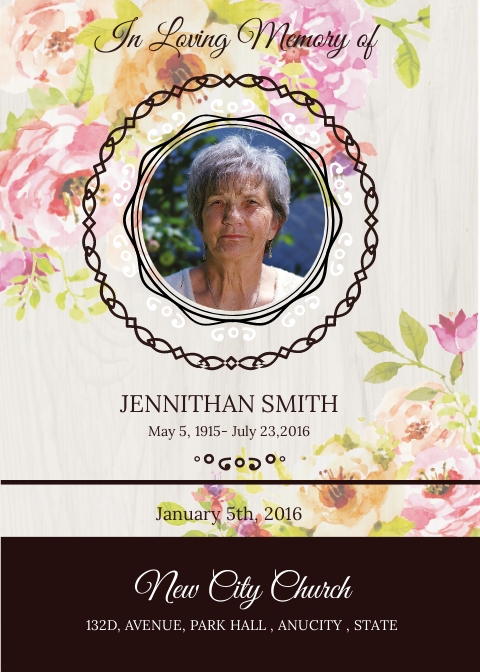 FREE Floral Funeral Thank You Card Template - Word (DOC) | PSD | Apple ...