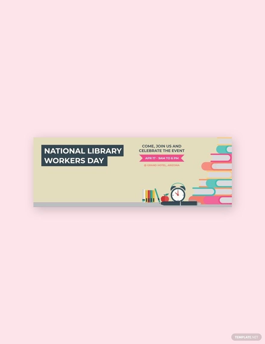 Free National Library Workers Day Tumblr Banner Template