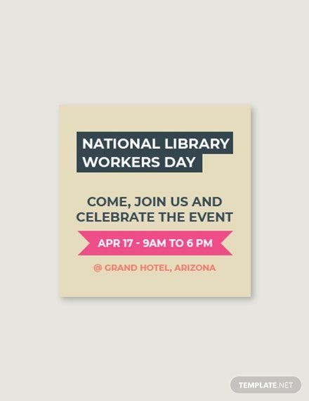 National Library Workers Day Tumblr Profile Photo Template