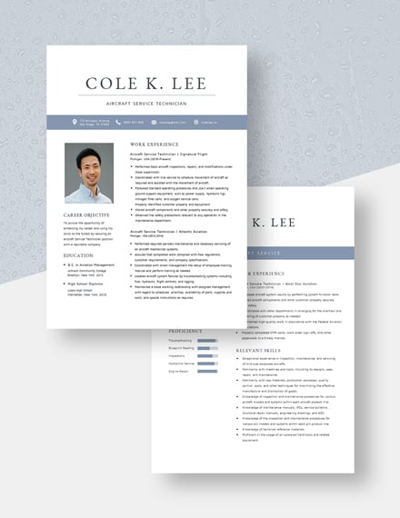 Aircraft Service Technician Resume Download