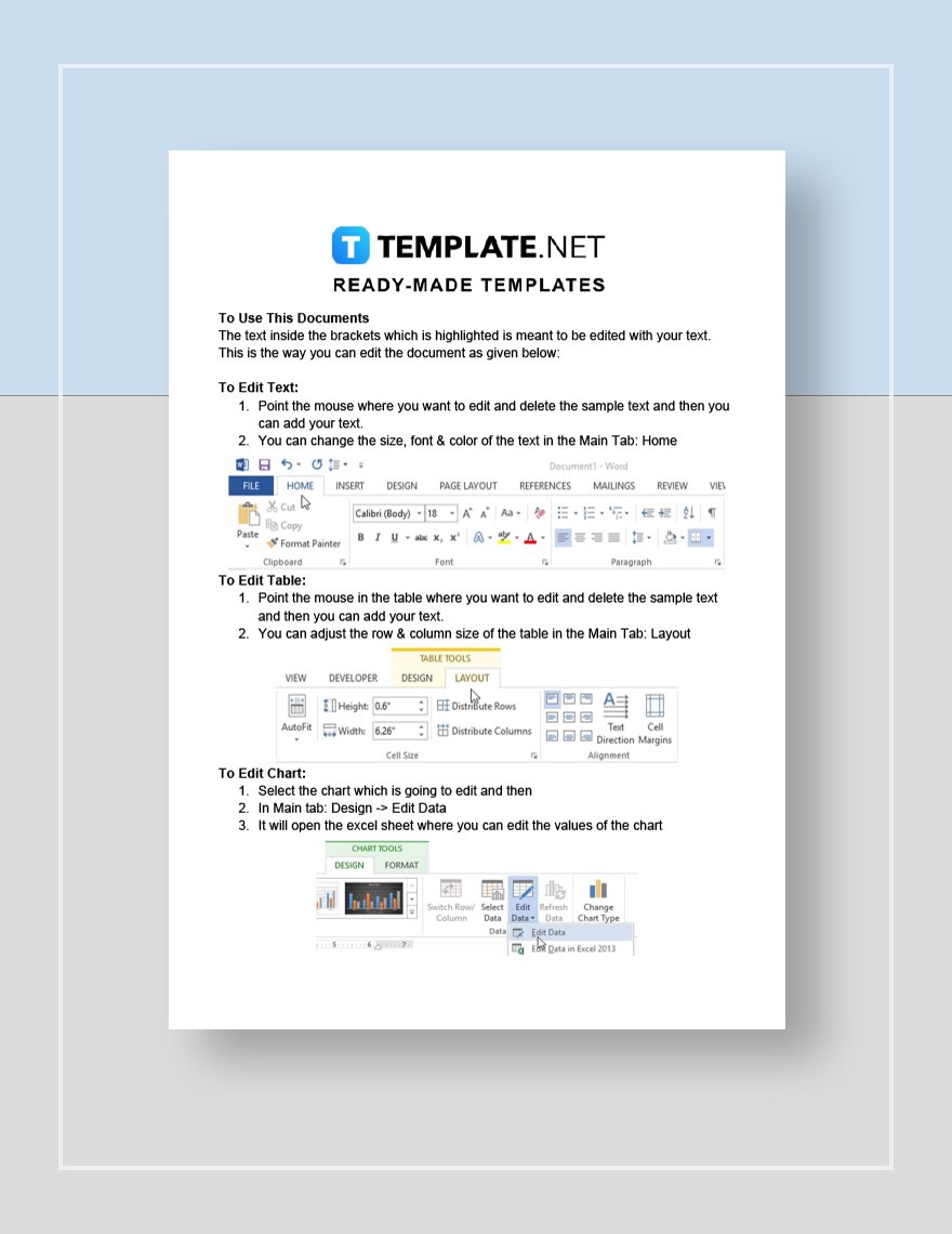 Annual Report Format Template