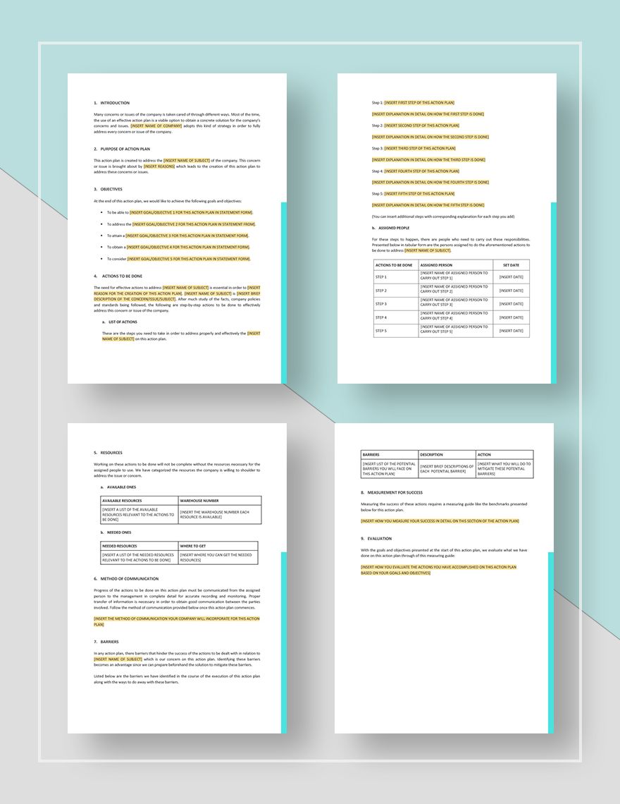 Action Plan Template - Download in Word, Google Docs, PDF, Apple Pages ...