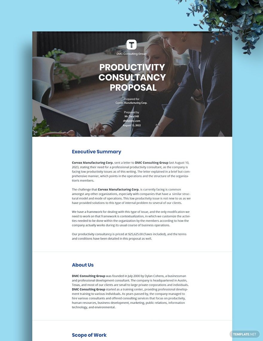 Sample Consulting Proposal Template