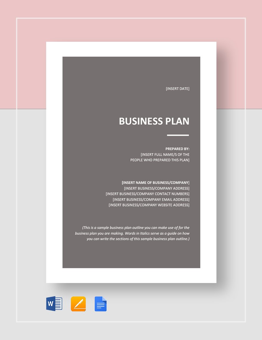 Sample Business Plan Outline Template