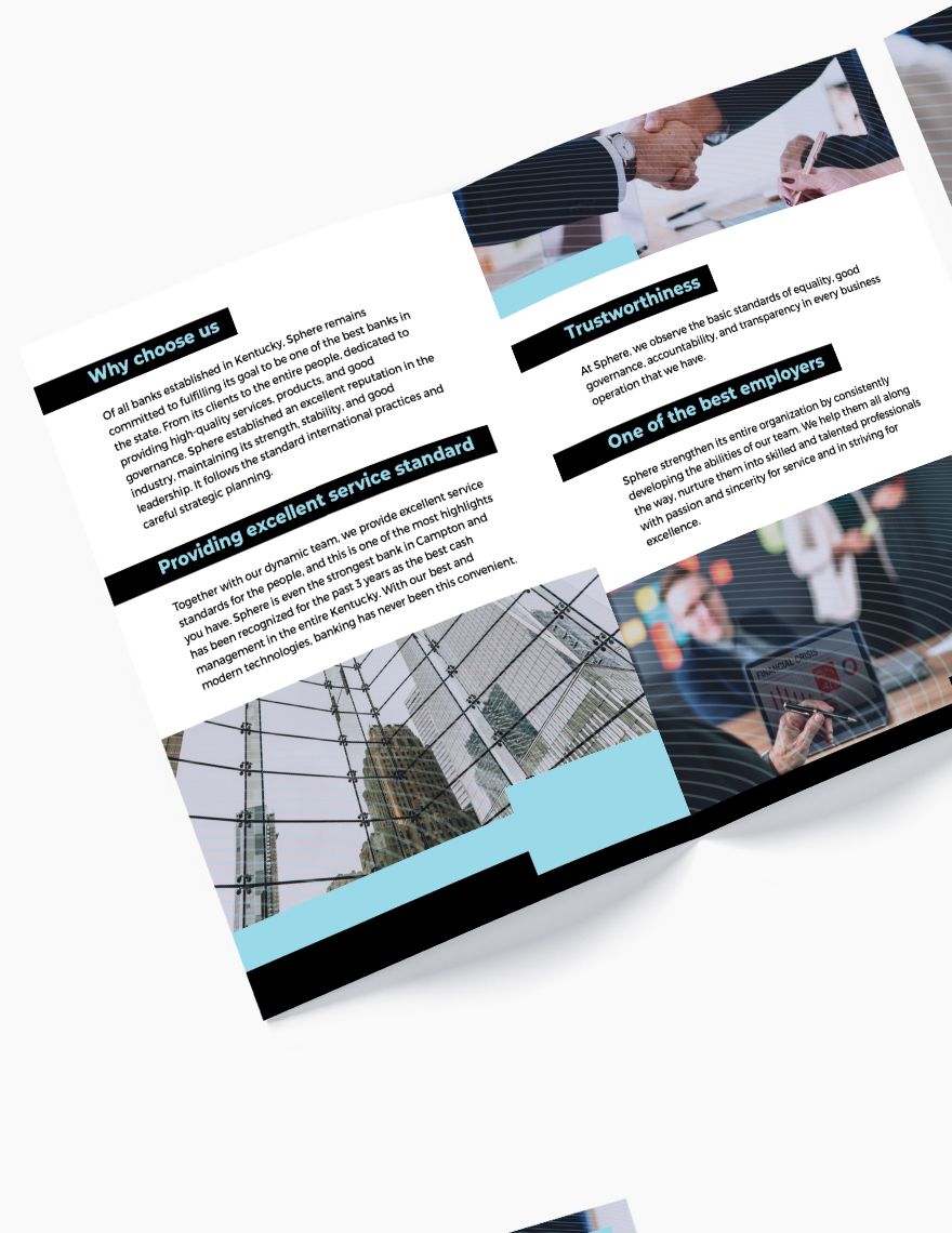 Banking Service Bi-Fold Brochure Template