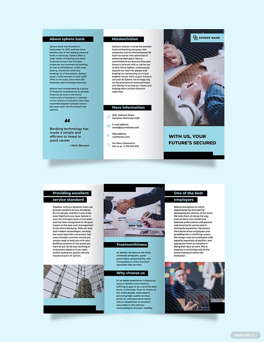 Banking Service Tri-Fold Brochure Template