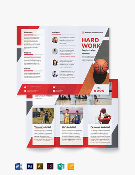 Basketball TriFold Brochure Template