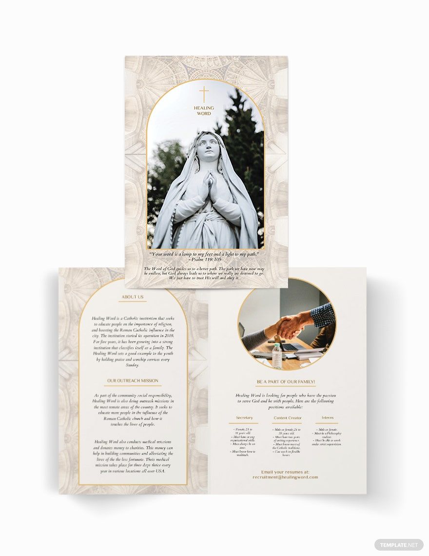 Catholic Bi-Fold Brochure Template