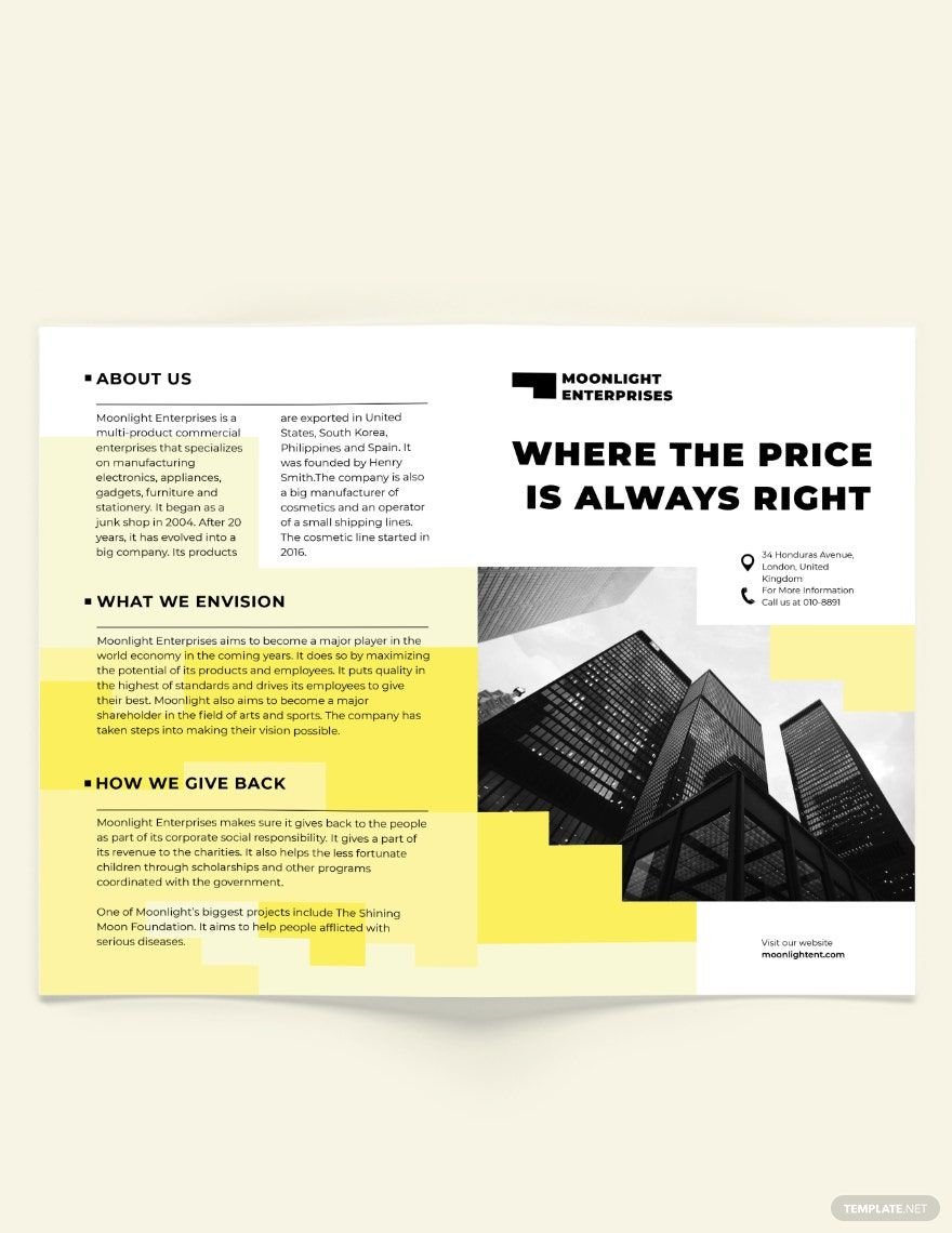 Commercial Bi-Fold Brochure Template