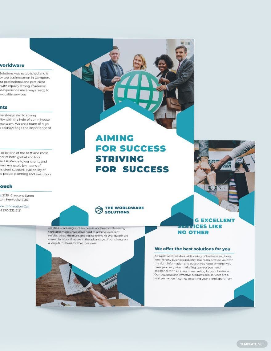 Corporate Company Bi-Fold Brochure Template