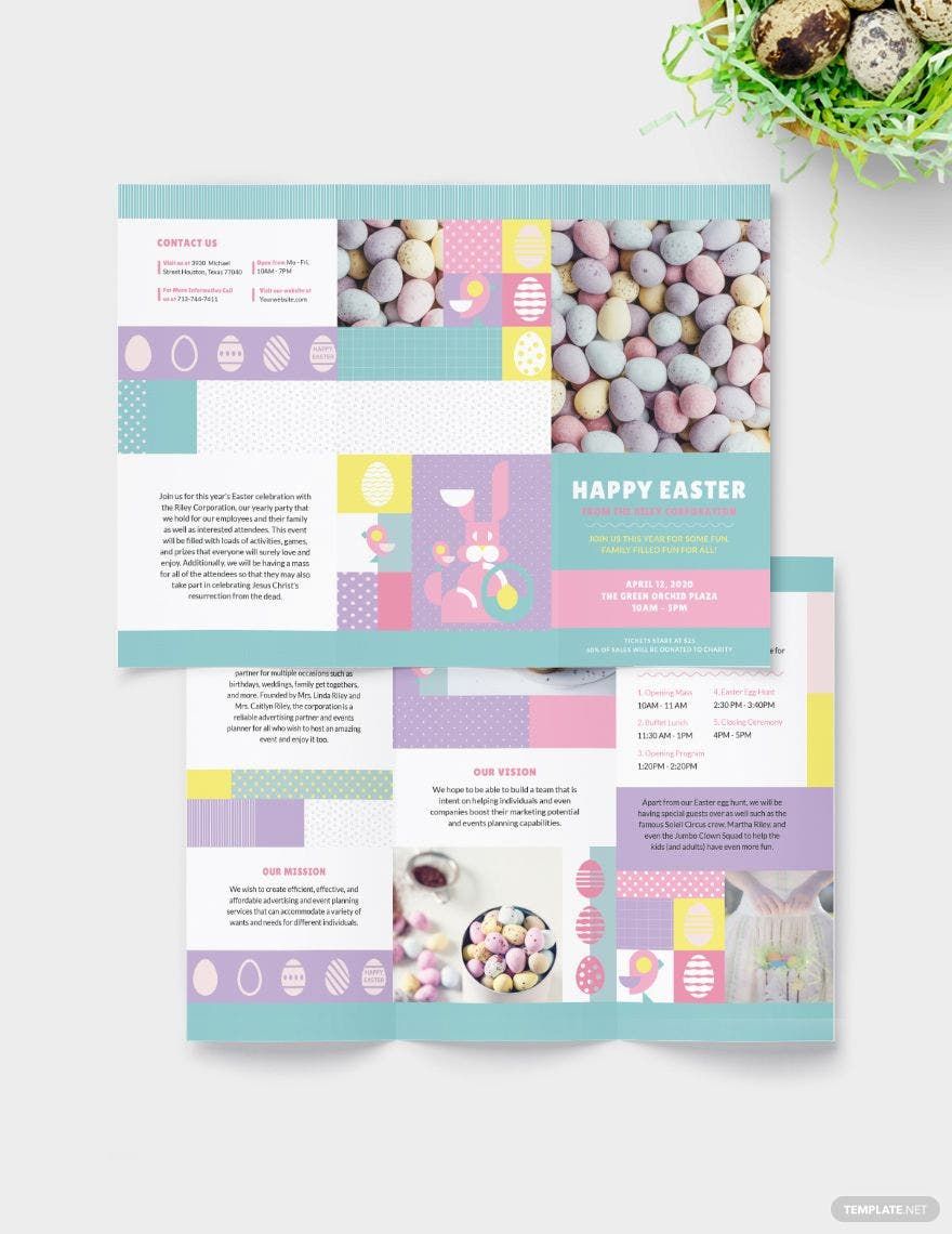 Easter Tri-Fold Brochure Template in Word, Google Docs, Illustrator, PSD, Apple Pages, Publisher, InDesign