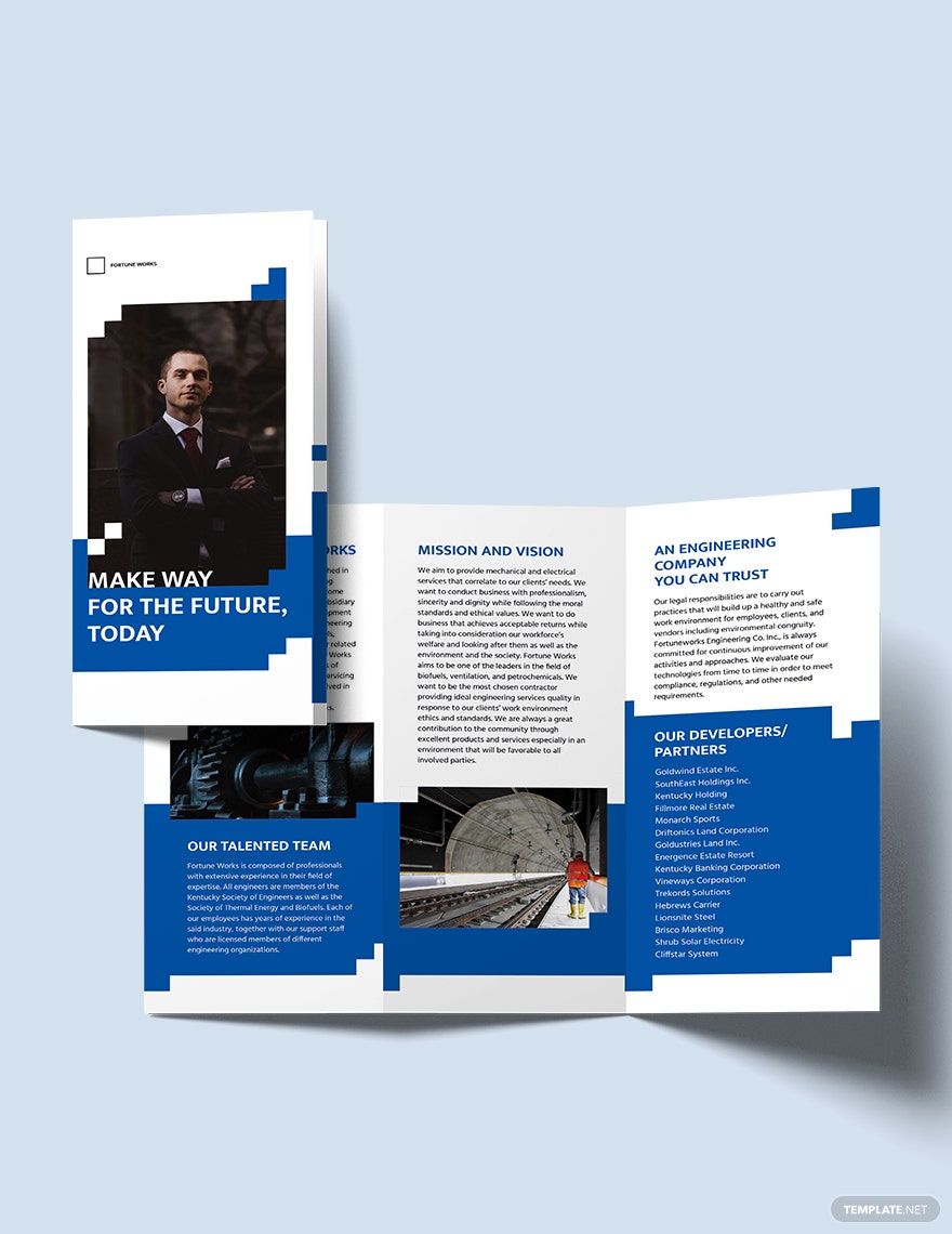 Engineering Consultants Tri-Fold Brochure Template
