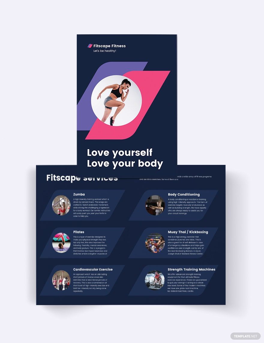 Fitness Center Bi-Fold Brochure Template