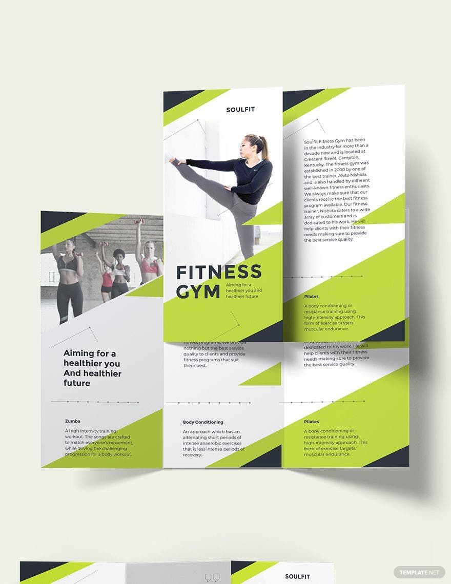 Fitness Gym Tri-Fold Brochure Template
